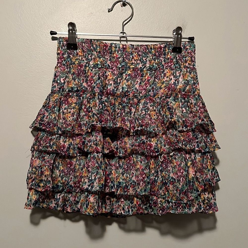 Arizona Jeans Co Girl's Multicolor Layered Floral Ruffle Skort Skirt